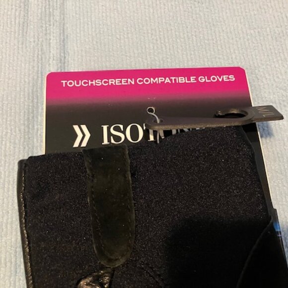 Isotoner Gloves Black Leather Size M/L - Picture 5 of 5